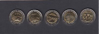 Beschrijving: 5 x 1 Peso BICENTENARO